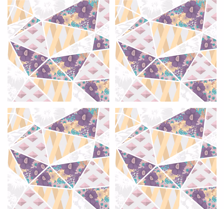Glasunderlägg geometriska blommönster - Tenstickers