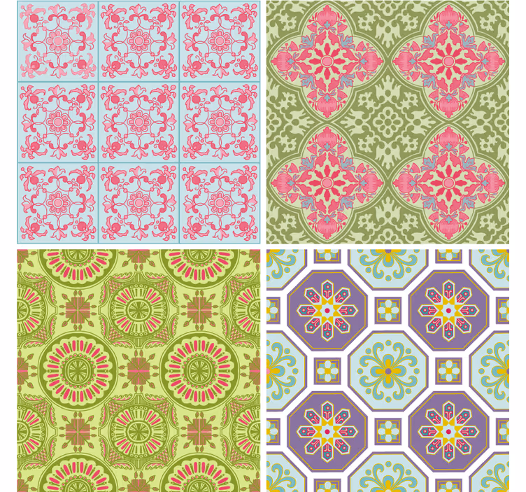 Glasunderlägg livliga texturerade rutor - Tenstickers