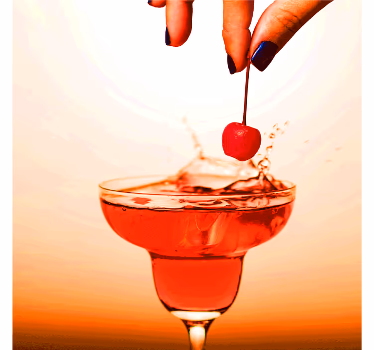 Glasunderlägg modernt körsbärssplash cocktaildelight - Tenstickers