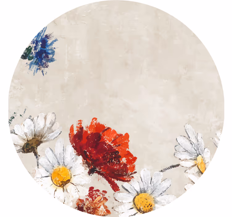 Glasunderlägg vintage med livfull blomsterkomposition - Tenstickers