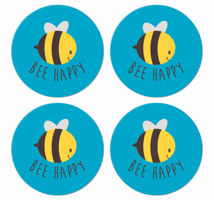 Bee glad text vinylunderlägg - Tenstickers
