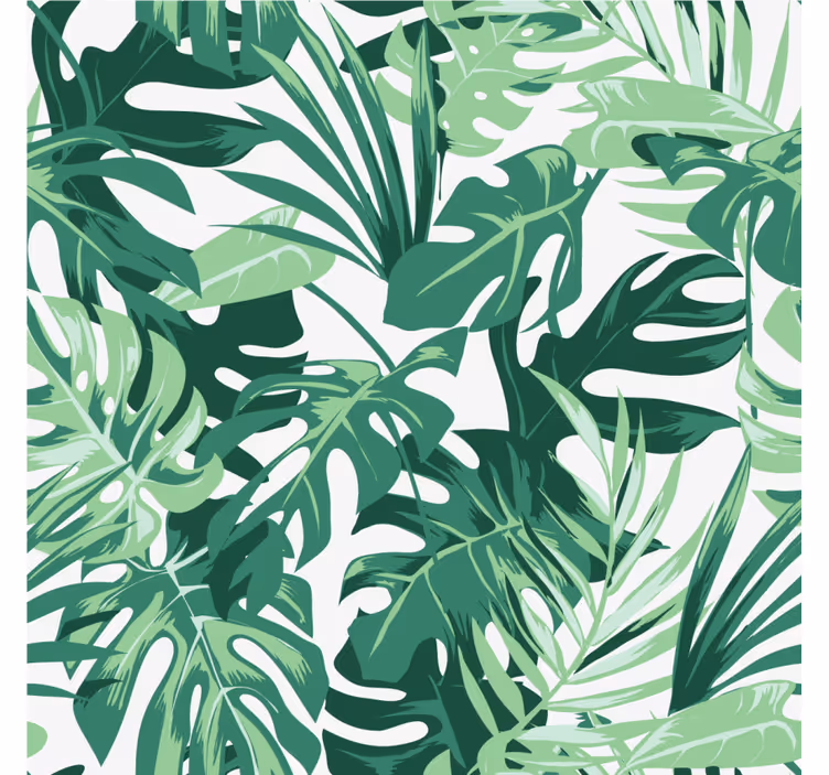 Gröna stora blad modern glasunderlägg - Tenstickers