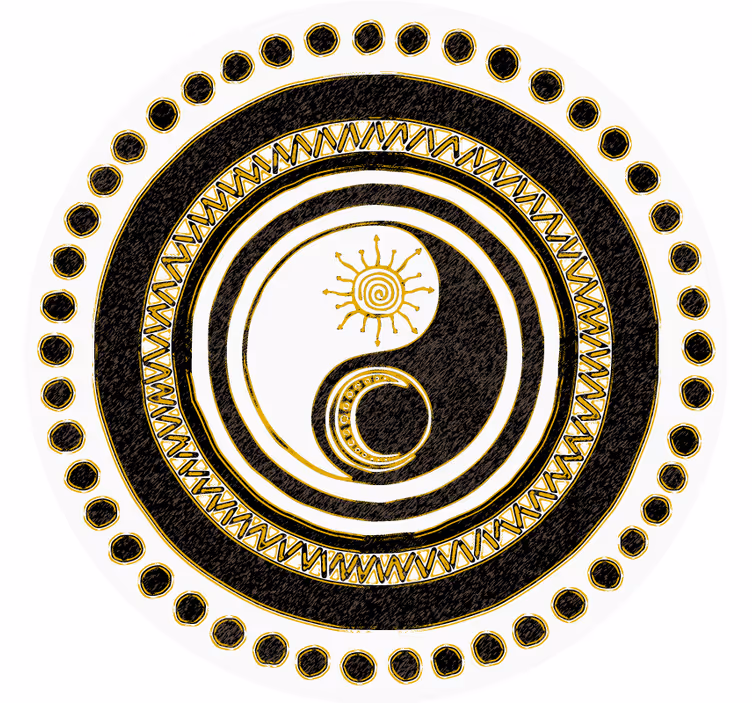 Glasunderlägg nördar yin yang cirkulärt mönster - Tenstickers