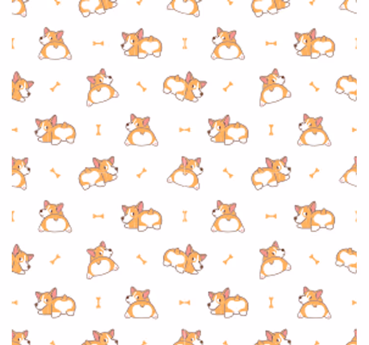 Glasunderlägg nördar lekfullt corgi-mönster - Tenstickers
