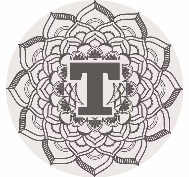 Glasunderlägg öl med blommigt monogram - Tenstickers