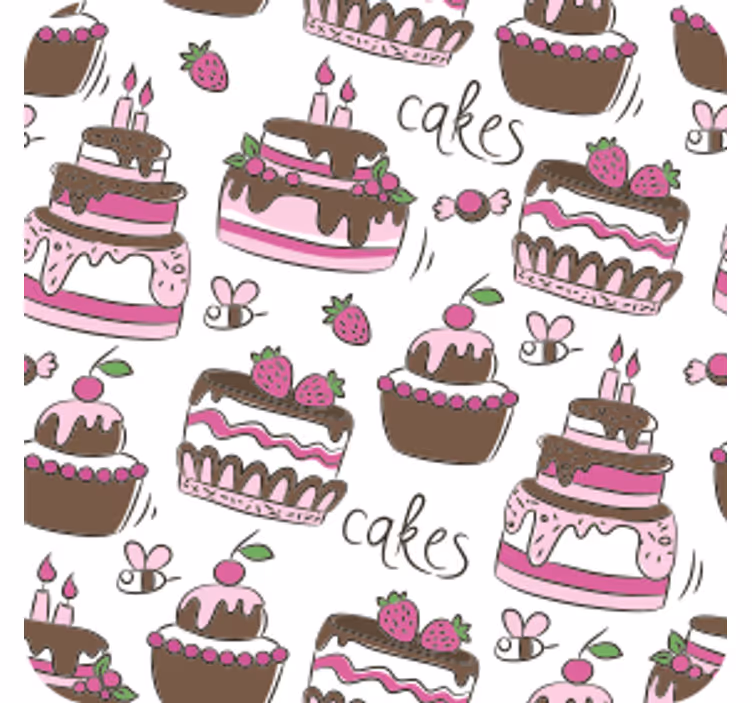 Glasunderlägg bröllop lekfull dessertillustration - Tenstickers