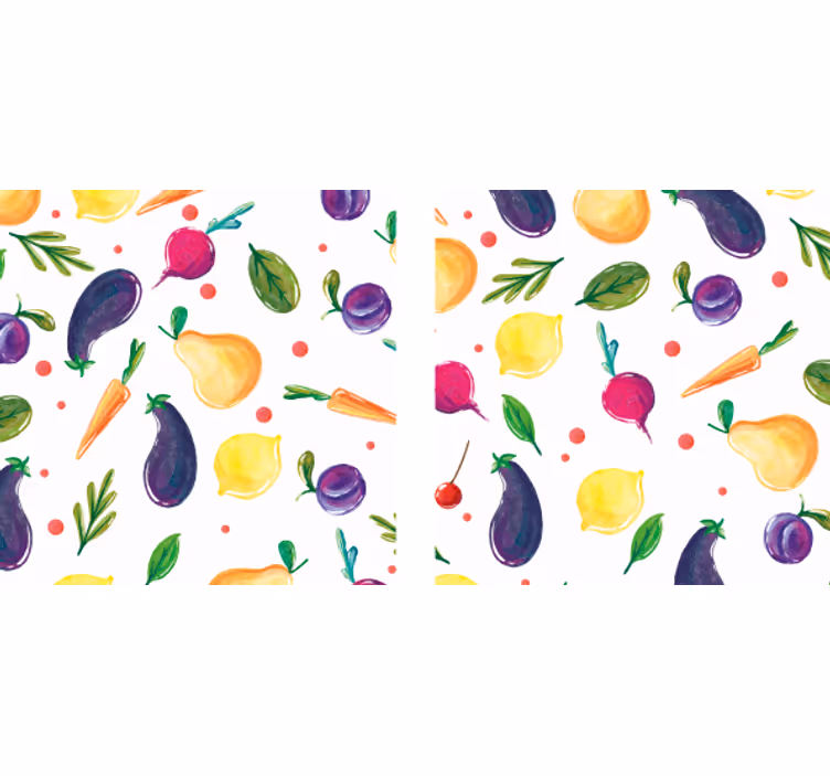 Glasunderlägg modernt färgglad fruktmönster - Tenstickers