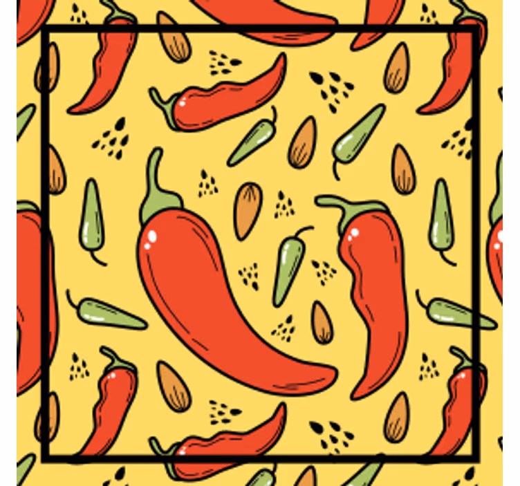 Glasunderlägg modernt chili peppar mönster - Tenstickers