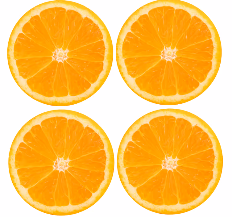 Glasunderlägg modernt citrusfruktskivor arrangement - Tenstickers