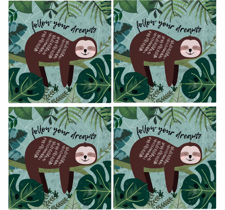 Glasunderlägg nördar sloth inspirerande citat - Tenstickers