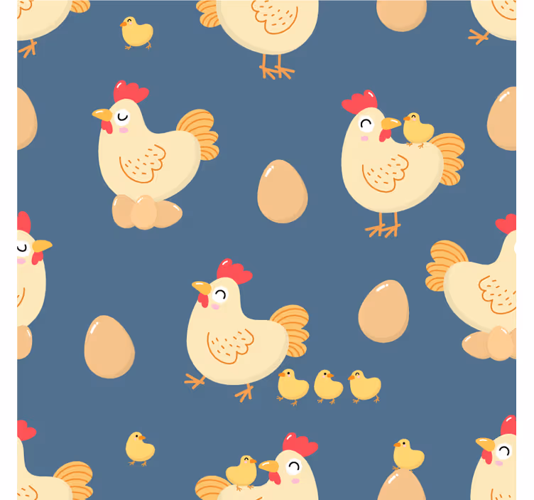 Glasunderlägg nördar lekfulla höns med ägg - Tenstickers
