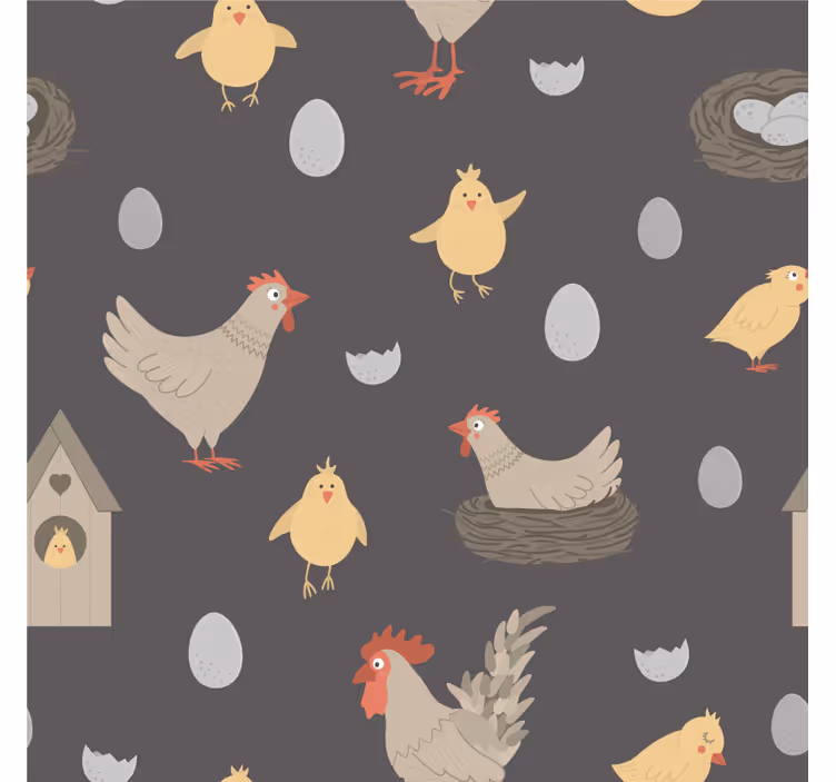 Glasunderlägg nördar höns och Ägg mönster - Tenstickers