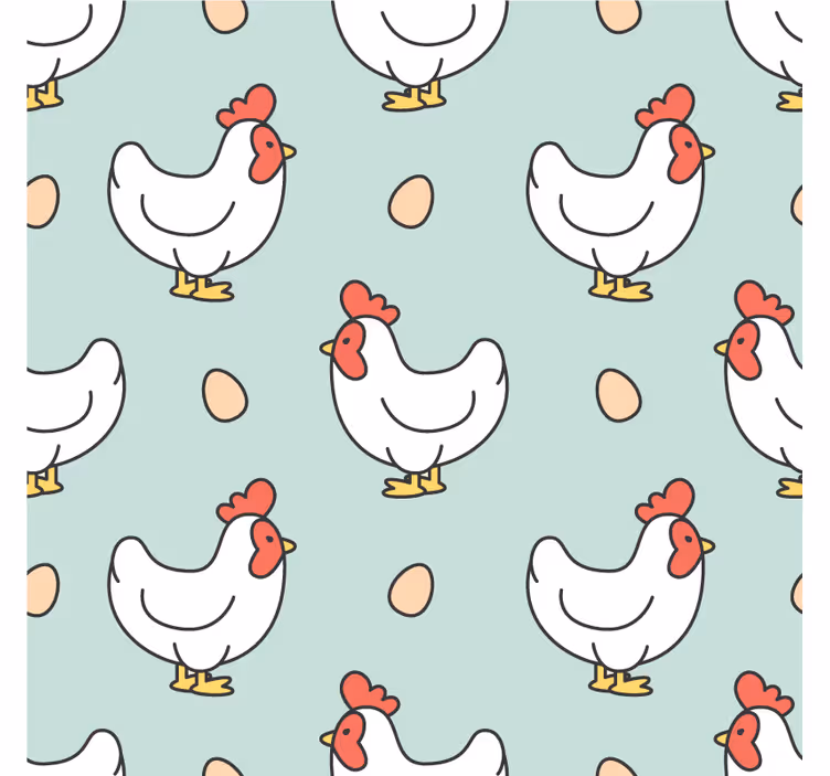 Glasunderlägg modernt höns och Ägg motiv - Tenstickers