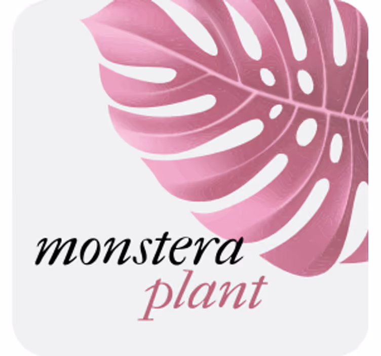 Anpassningsbar glasunderlägg monstera blad accent - Tenstickers