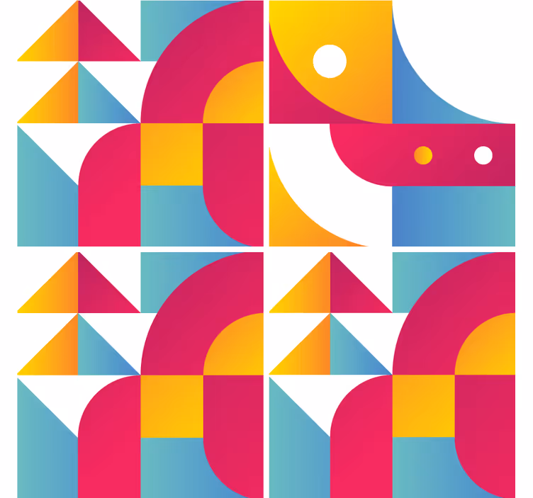 Glasunderlägg med geometriska mönster - Tenstickers