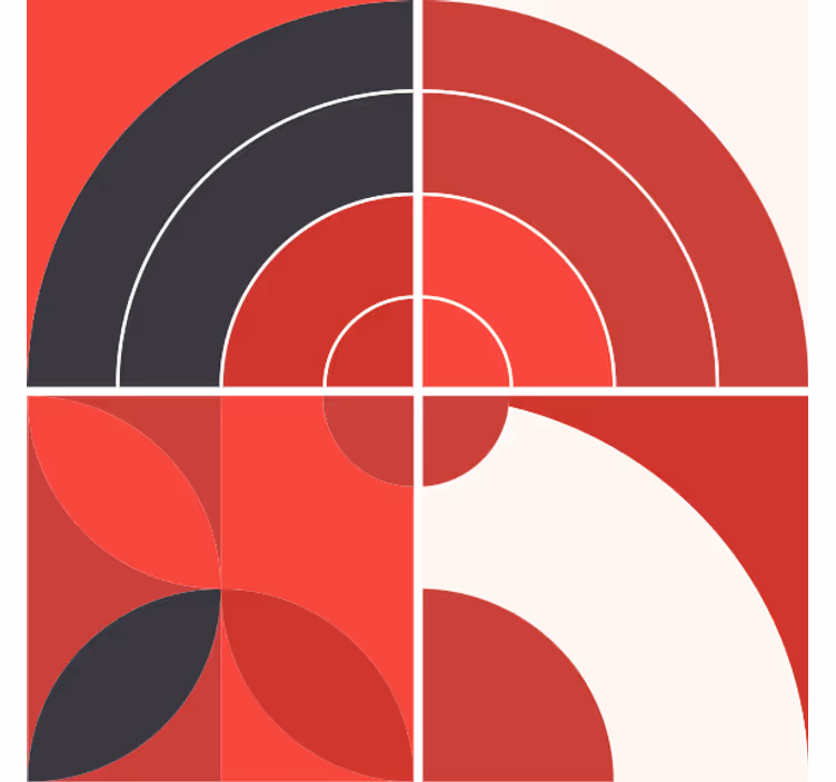 Geometriska färgmönster glasunderlägg - Tenstickers