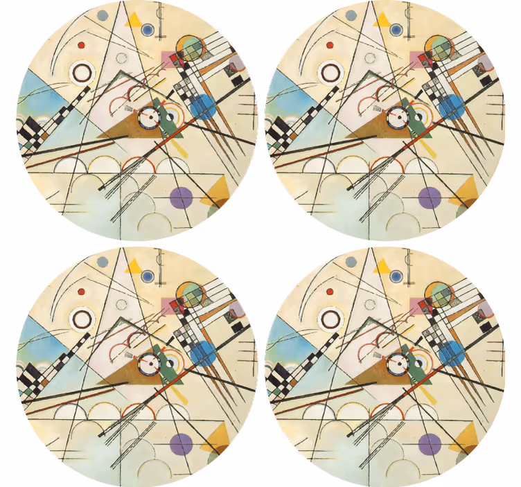 Glasunderlägg med geometrisk cirkulärt mönster - Tenstickers