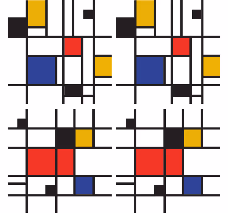 Glasunderlägg modernt geometriska mönsterblock - Tenstickers