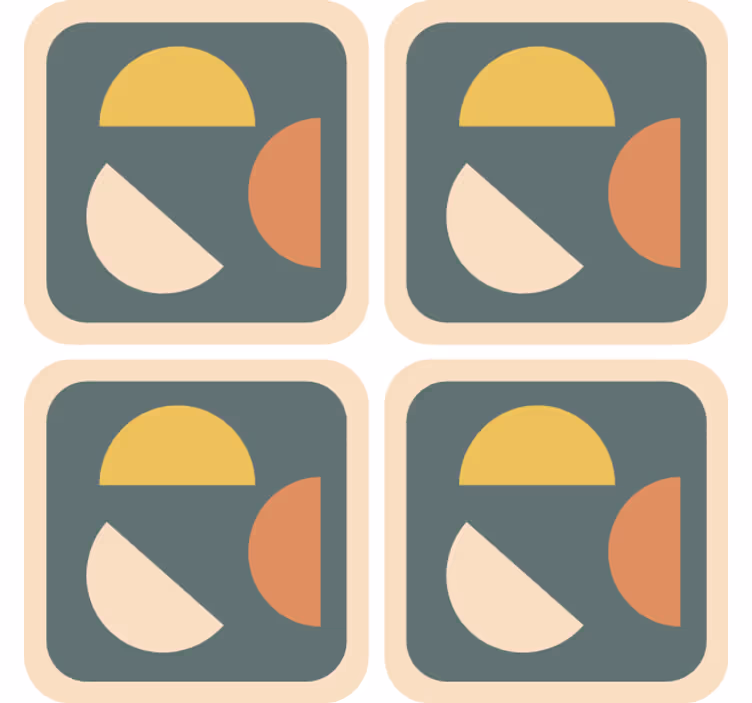 Glasunderlägg nördar geometriska färgformer - Tenstickers