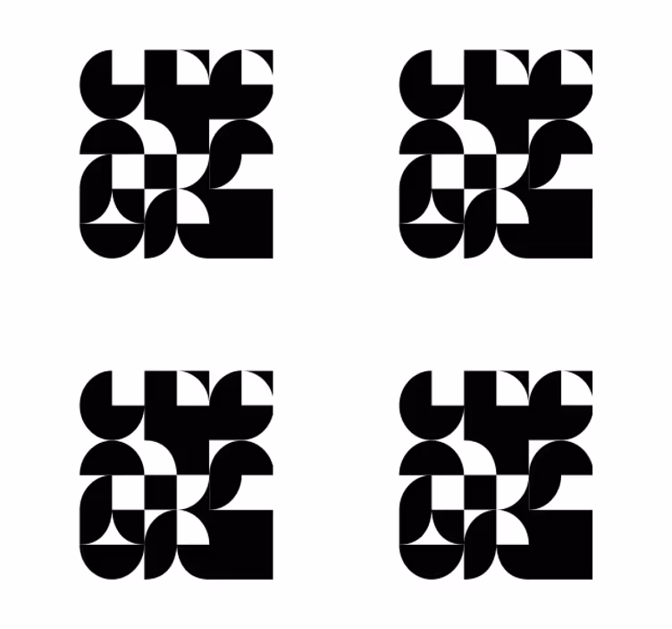 Glasunderlägg modernt geometriska monokroma mönster - Tenstickers