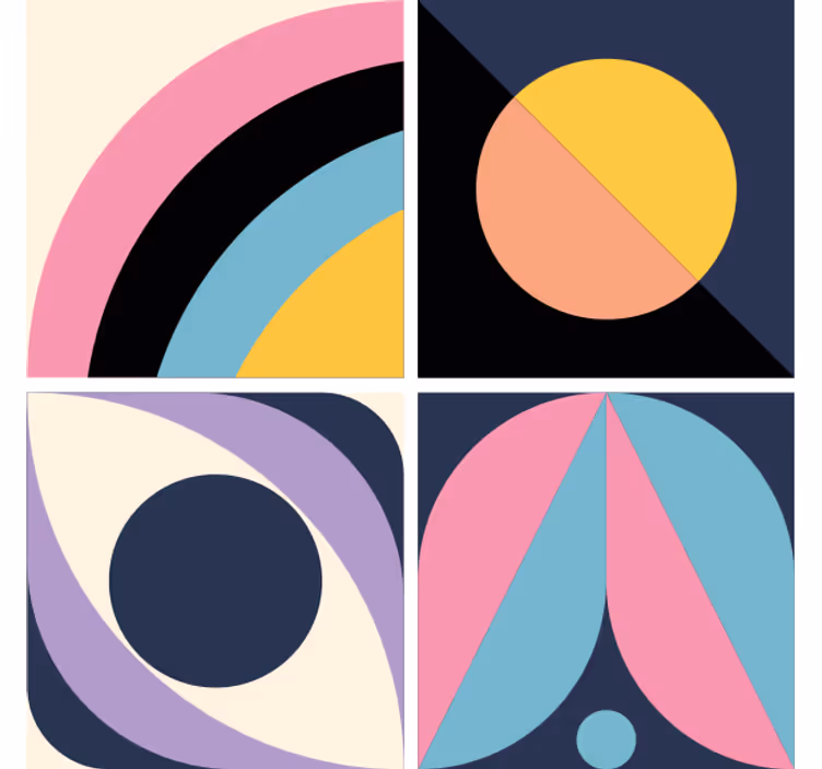 Glasunderlägg modernt geometriska färgblock - Tenstickers