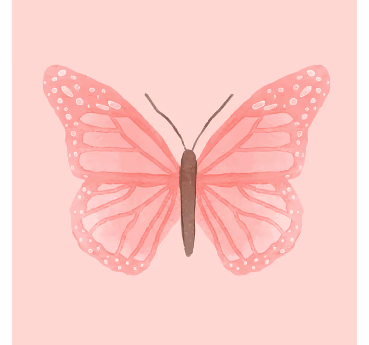 Glasunderlägg vintage med rosa fjärilsillustration - Tenstickers