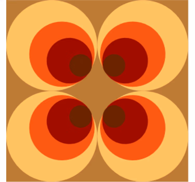 Orange toner cirklar vintage glasunderlägg - Tenstickers