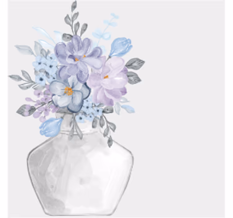 Blommor i en vas vintage glasunderlägg - Tenstickers