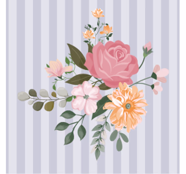 Glasunderlägg öl blommönster randar - Tenstickers