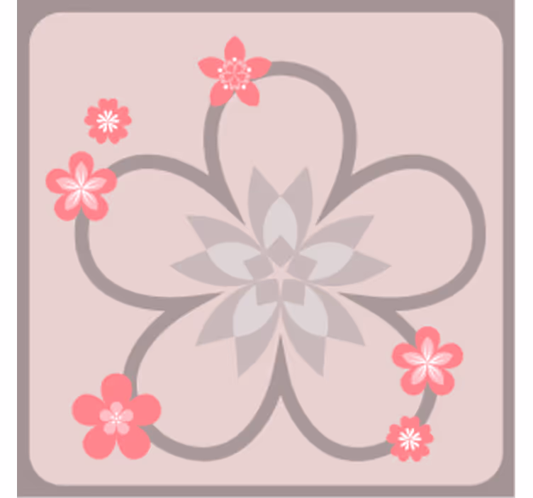Glasunderlägg modernt blommig elegant mönster - Tenstickers