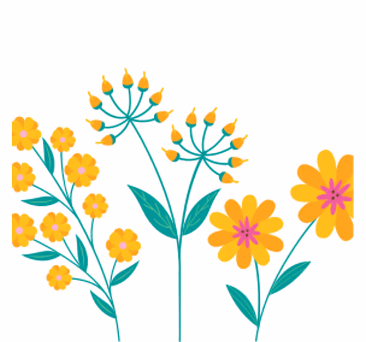 Gul blomma vit bakgrund vintage glasunderlägg - Tenstickers