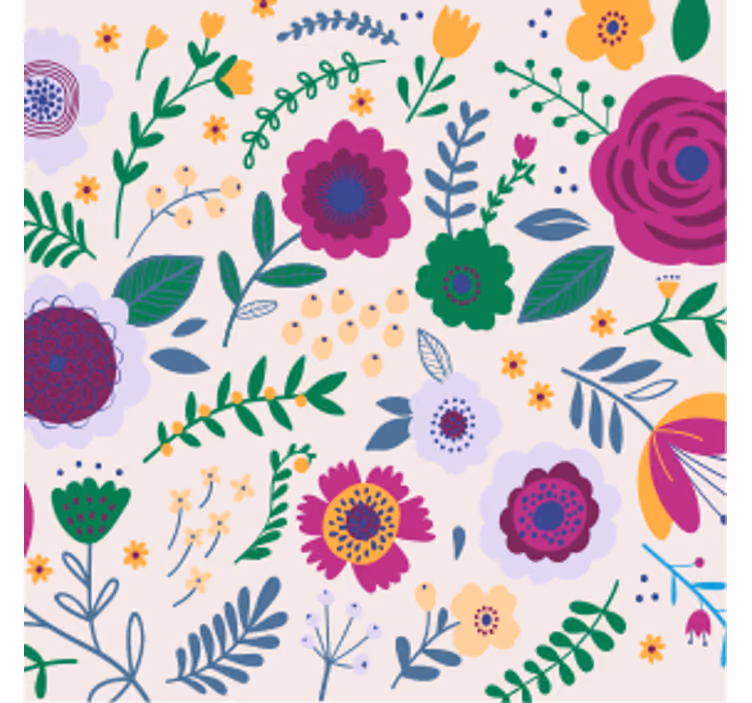Glasunderlägg nördar färgglad blommig komposition - Tenstickers