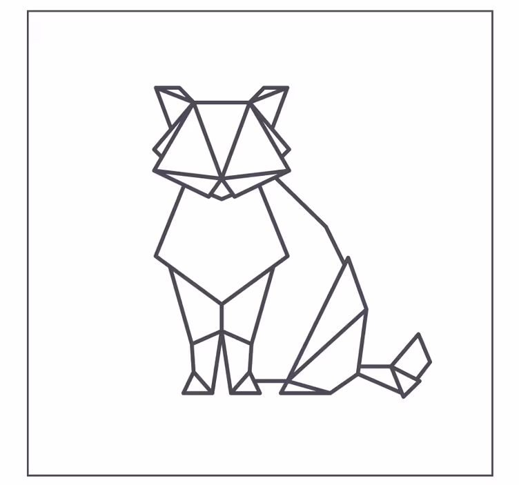 Glasunderlägg nördar geometrisk kattfigur - Tenstickers