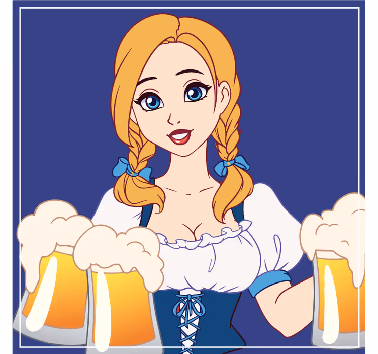 Glasunderlägg öl med glad bartenderillustration - Tenstickers