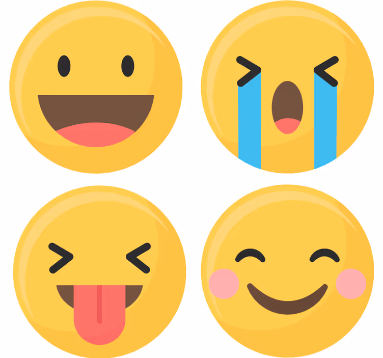 Sociala medier emojis geek glasunderlägg - Tenstickers