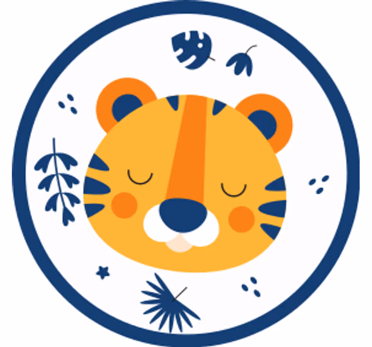 Glasunderlägg nördar söt tigeransikte - Tenstickers