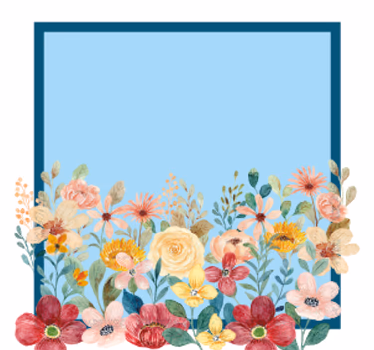 Anpassningsbar glasunderlägg med blomsterkant design - Tenstickers
