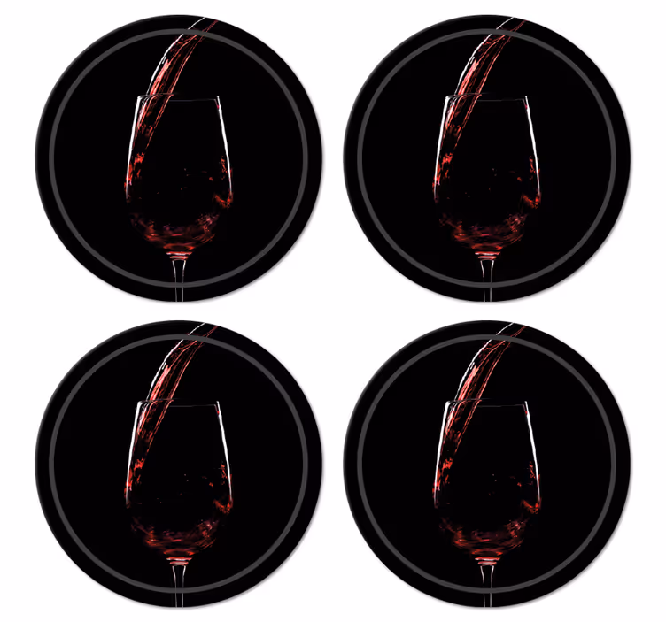 Rött vin kopp vintage glasunderlägg - Tenstickers