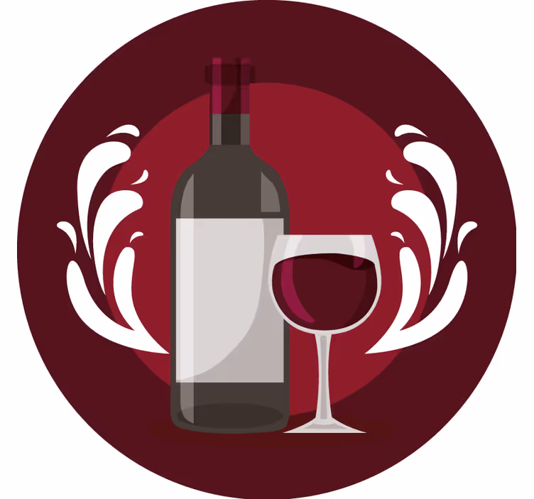 Glasunderlägg öl vinflaska och glas - Tenstickers