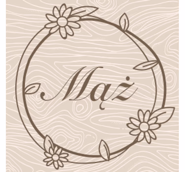 Anpassningsbar glasunderlägg blomsterrahmen monogram - Tenstickers