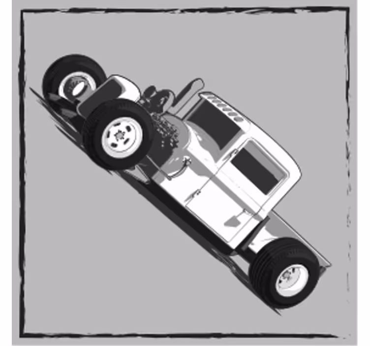 Glasunderlägg nördar tidlös hot rod avbildning - Tenstickers