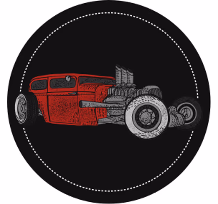 Glasunderlägg vintage klassisk hot rod illustration - Tenstickers