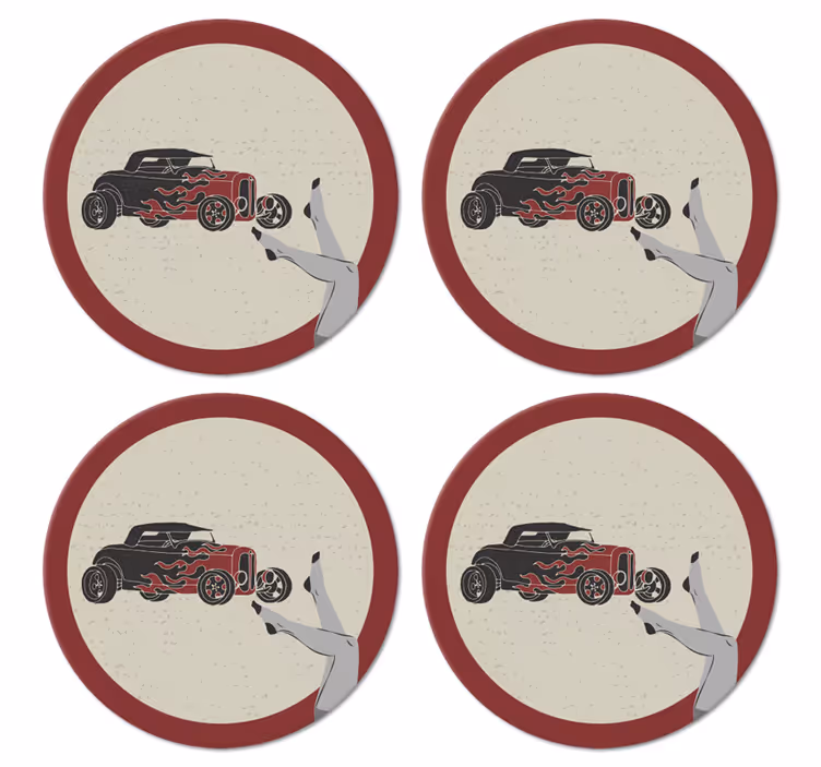 Tjejben och bil vintage -dalbana - Tenstickers