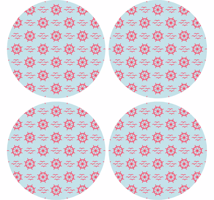 Glasunderlägg nördar nautisk hjulmönster - Tenstickers