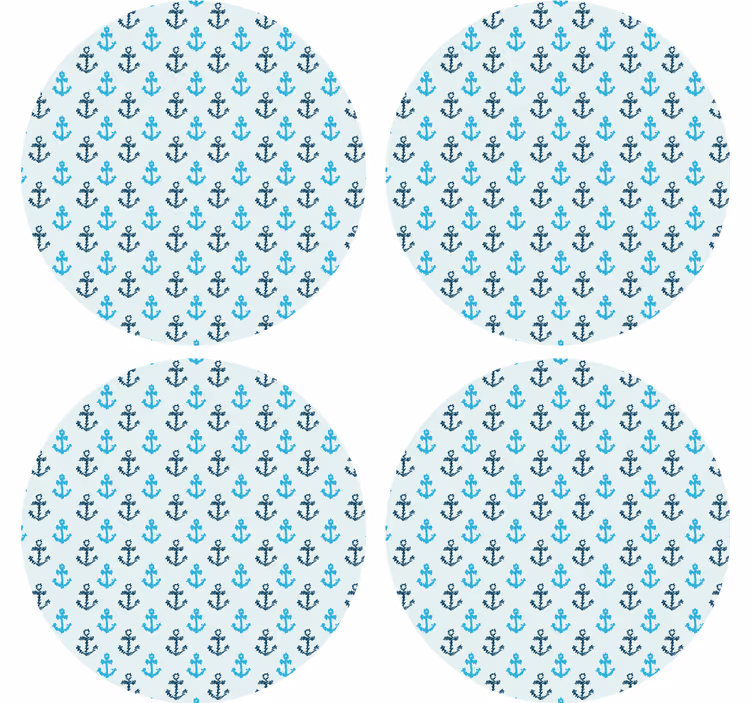 Glasunderlägg med ankarmönster - Tenstickers