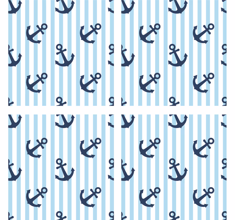 Glasunderlägg nördar nautisk ankermönster - Tenstickers