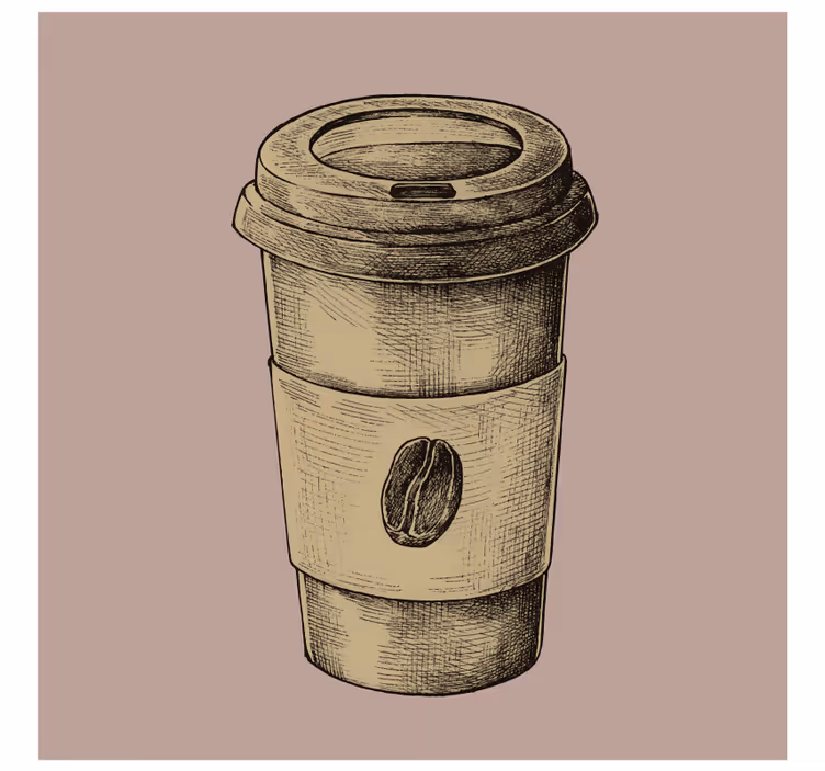 Glasunderlägg vintage med illustrerad kaffekopp - Tenstickers