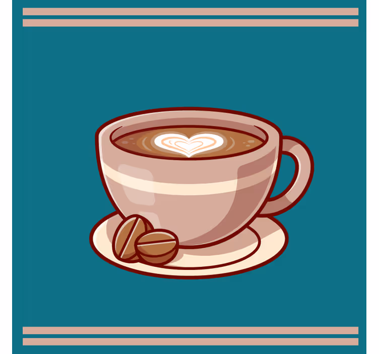 Glasunderlägg modernt kaffe kopp med hjärta - Tenstickers