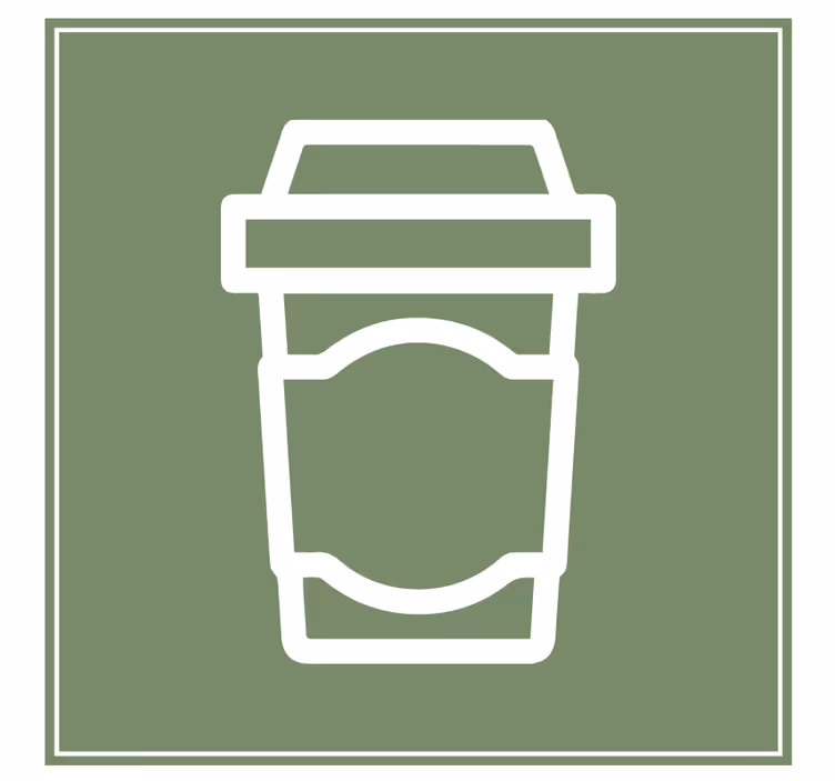 Glasunderlägg modernt kaffekoppsillustration - Tenstickers