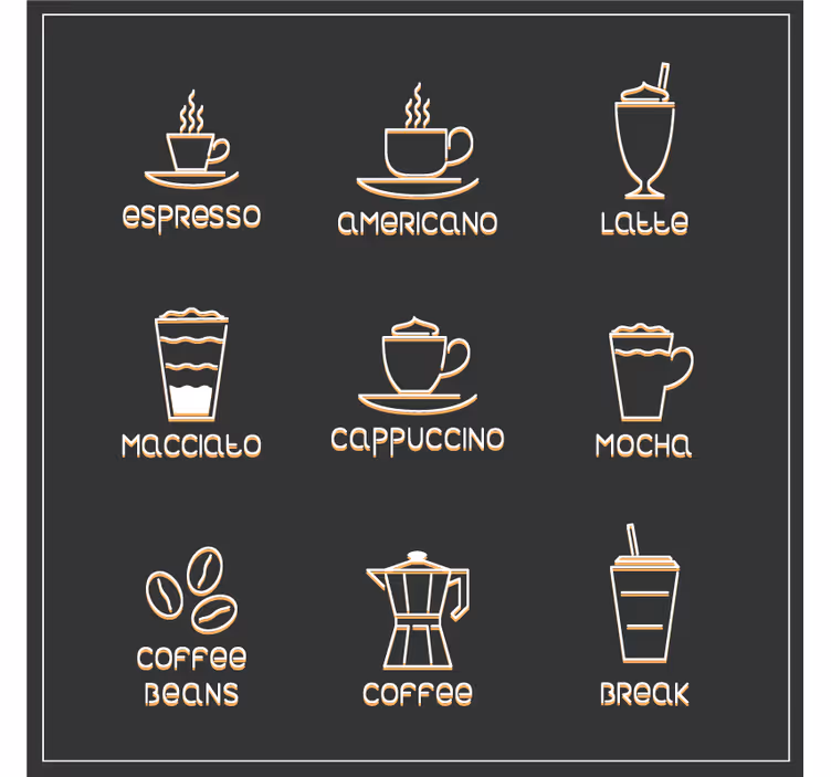 Glasunderlägg fraser kaffe och drycker tabell - Tenstickers